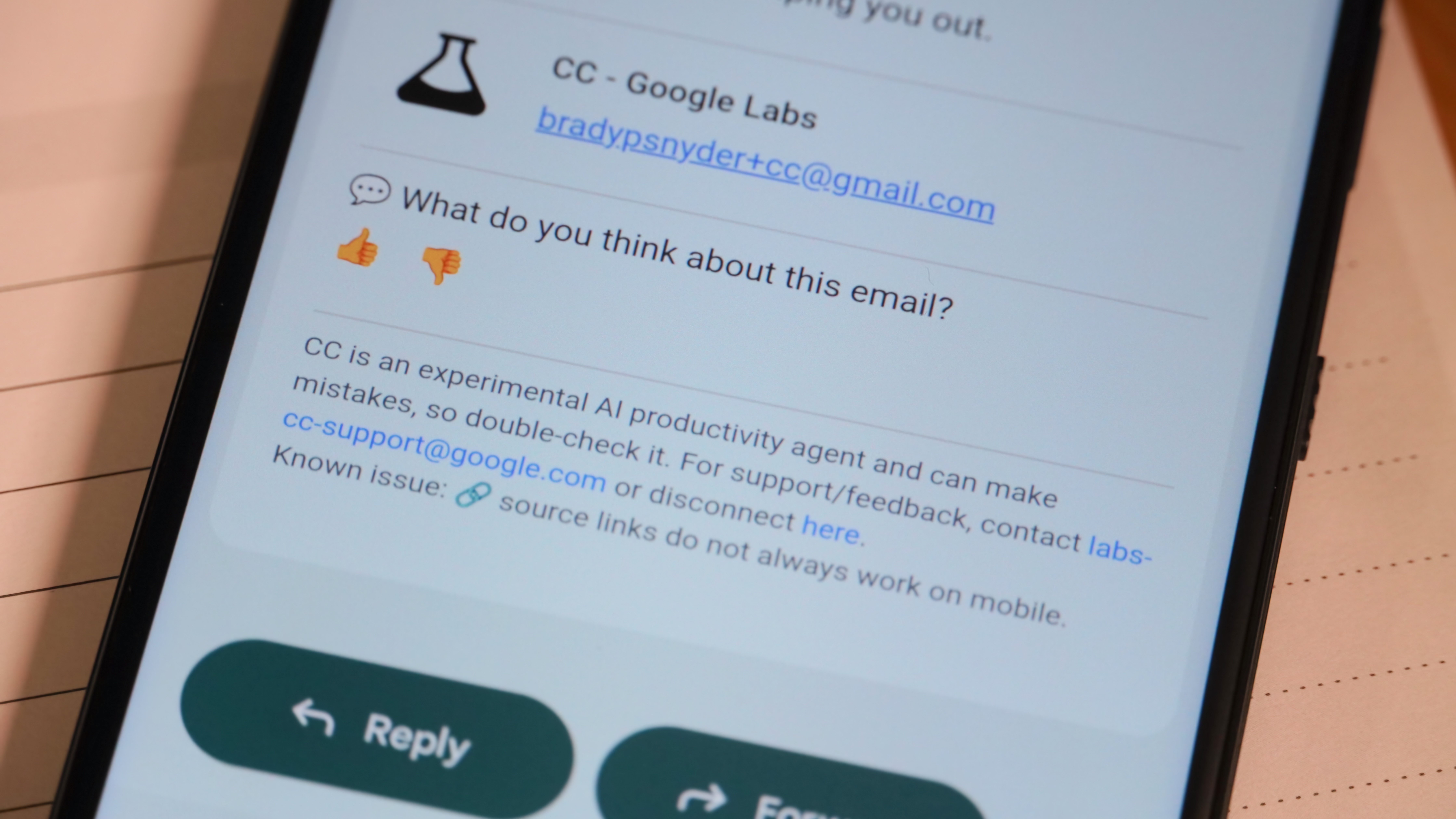 The Google CC agent in Gmail.