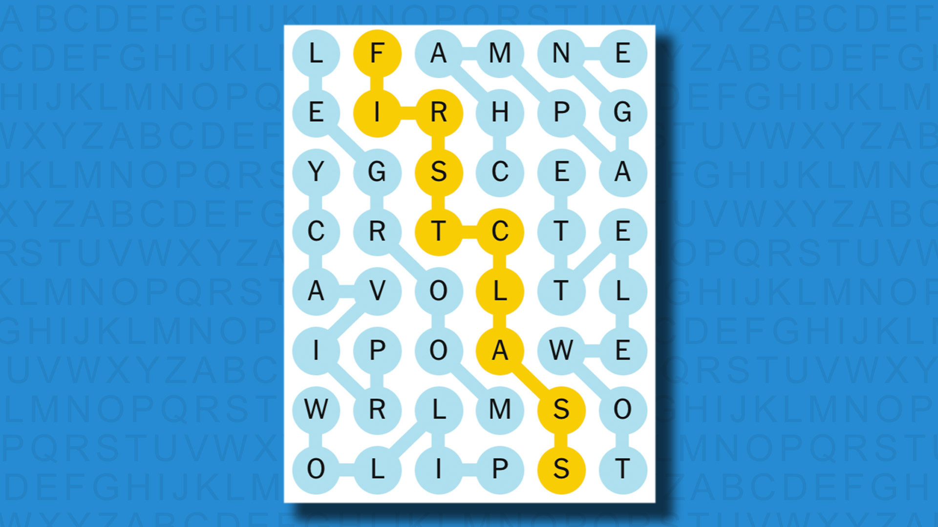 NYT Strands answers for game 447 on a blue background