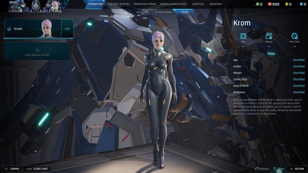 Mecha Break change character - Pilot