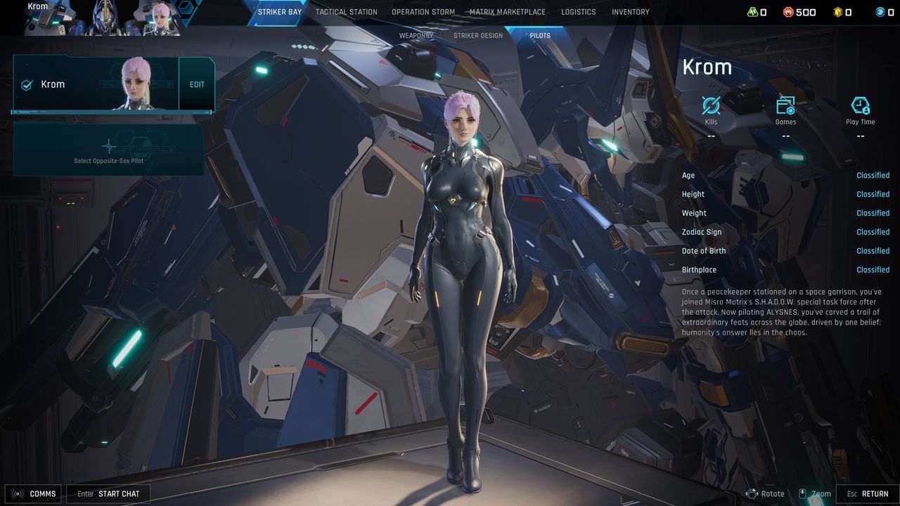 Mecha Break change character - Pilot