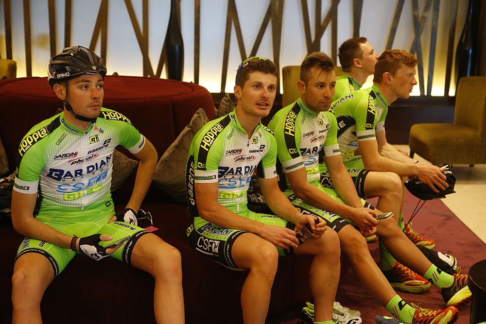 Enrico Battaglin and his Bardiani CSF teammates