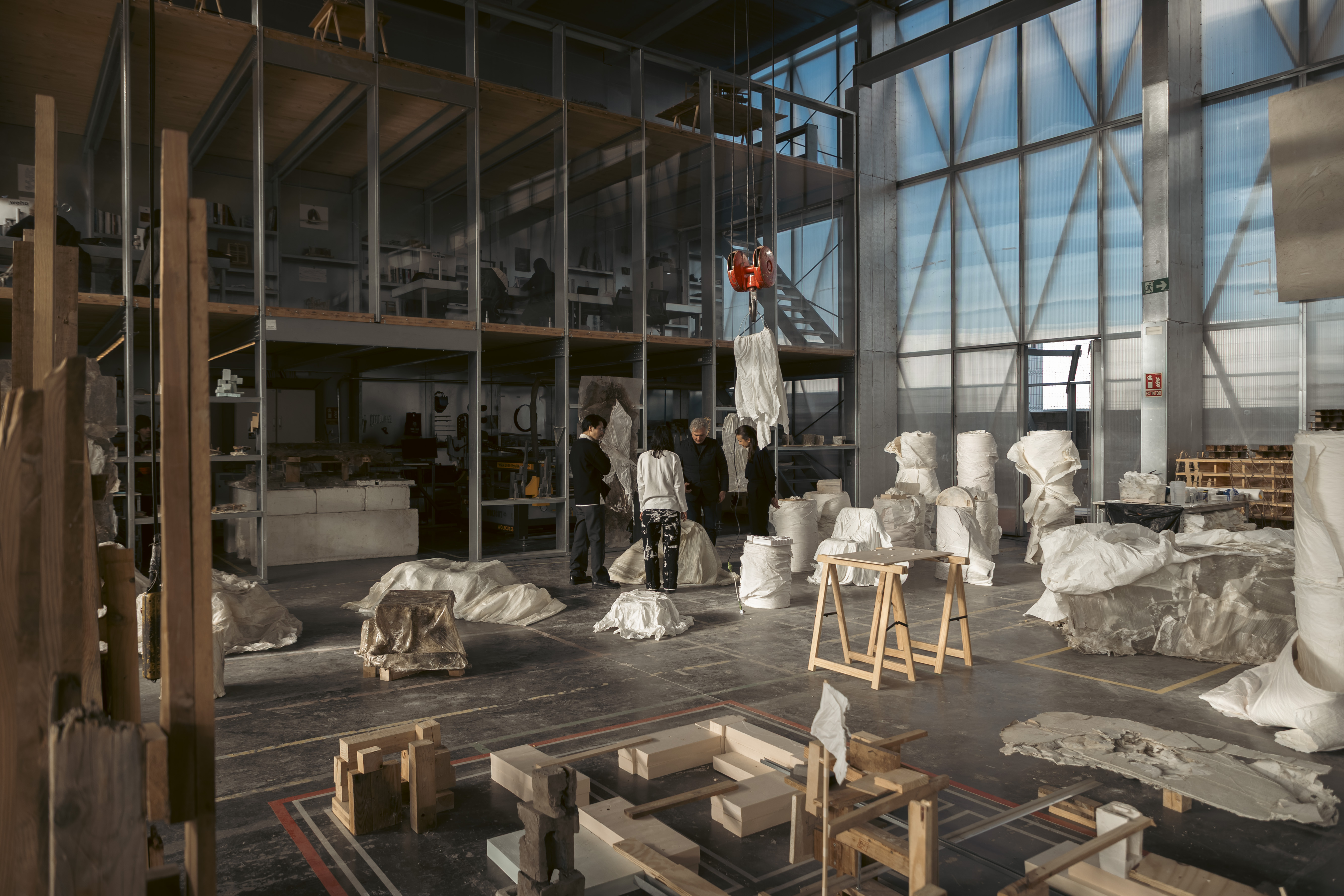 Ensamble Studio making process of installation with Issey Miyake for Milan Design Week 2026