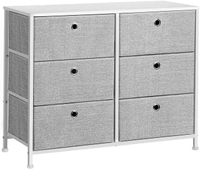 SONGMICS 3-Tier Closet Drawer, Storage Dresser with 6 Easy Pull Fabric Drawers | Was $75.99, now $46.19