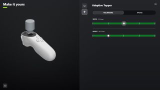 Screenshot from Xbox Design Lab showing customization of 3D printable thumbstick topper for Xbox Adaptive Joystick