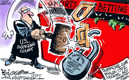 Editorial cartoon U.S. Supreme Court sports betting ban