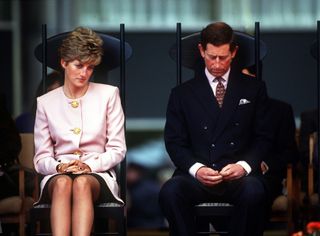The Prince and Princess of Wales attend a welcome ceremony in Toronto at the beginning of their Canadian tour, October 1991