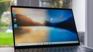 A close-up of the MSI Prestige 14 Evo's display