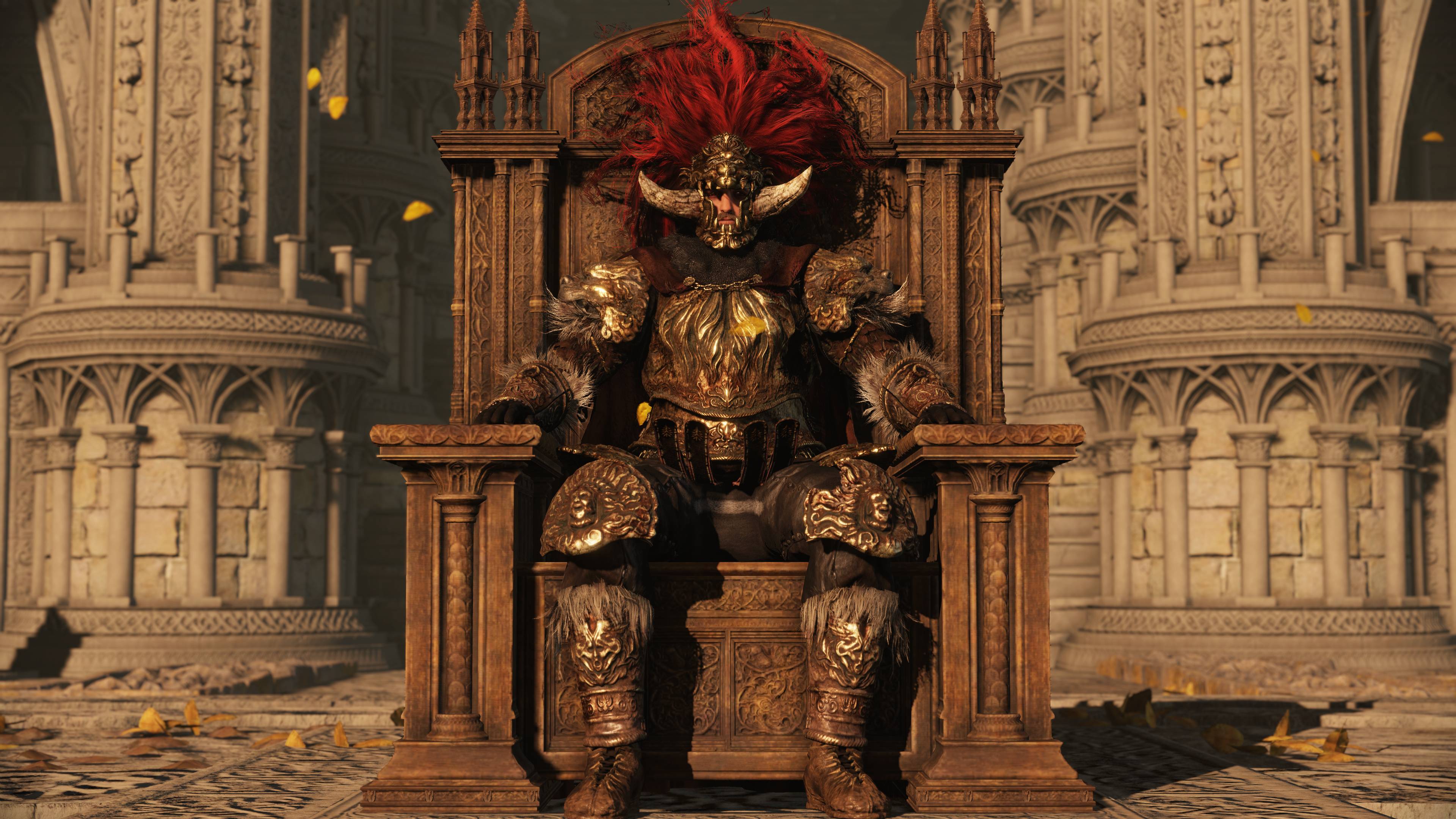 Elden Ring Age of Fracture ending Tarnished sitting on throne as elden lord