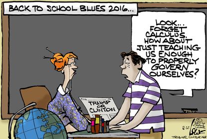 Editorial cartoon U.S. School 2016 election