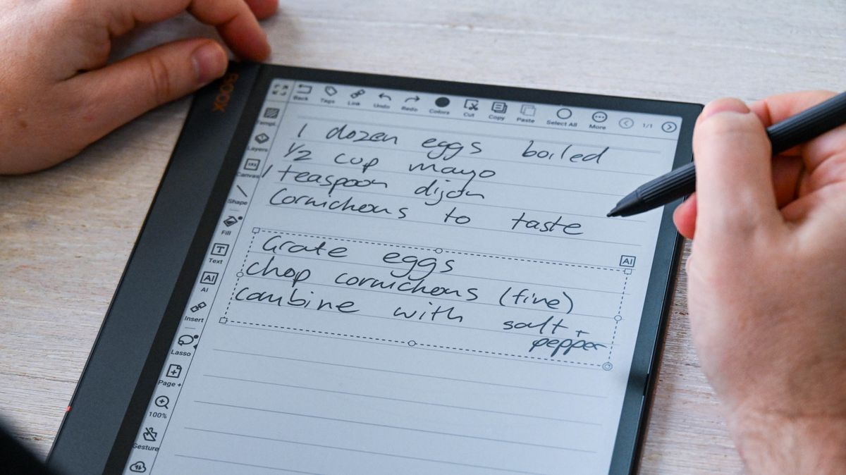 The lasso tool on the Onyx Boox Note Air 3