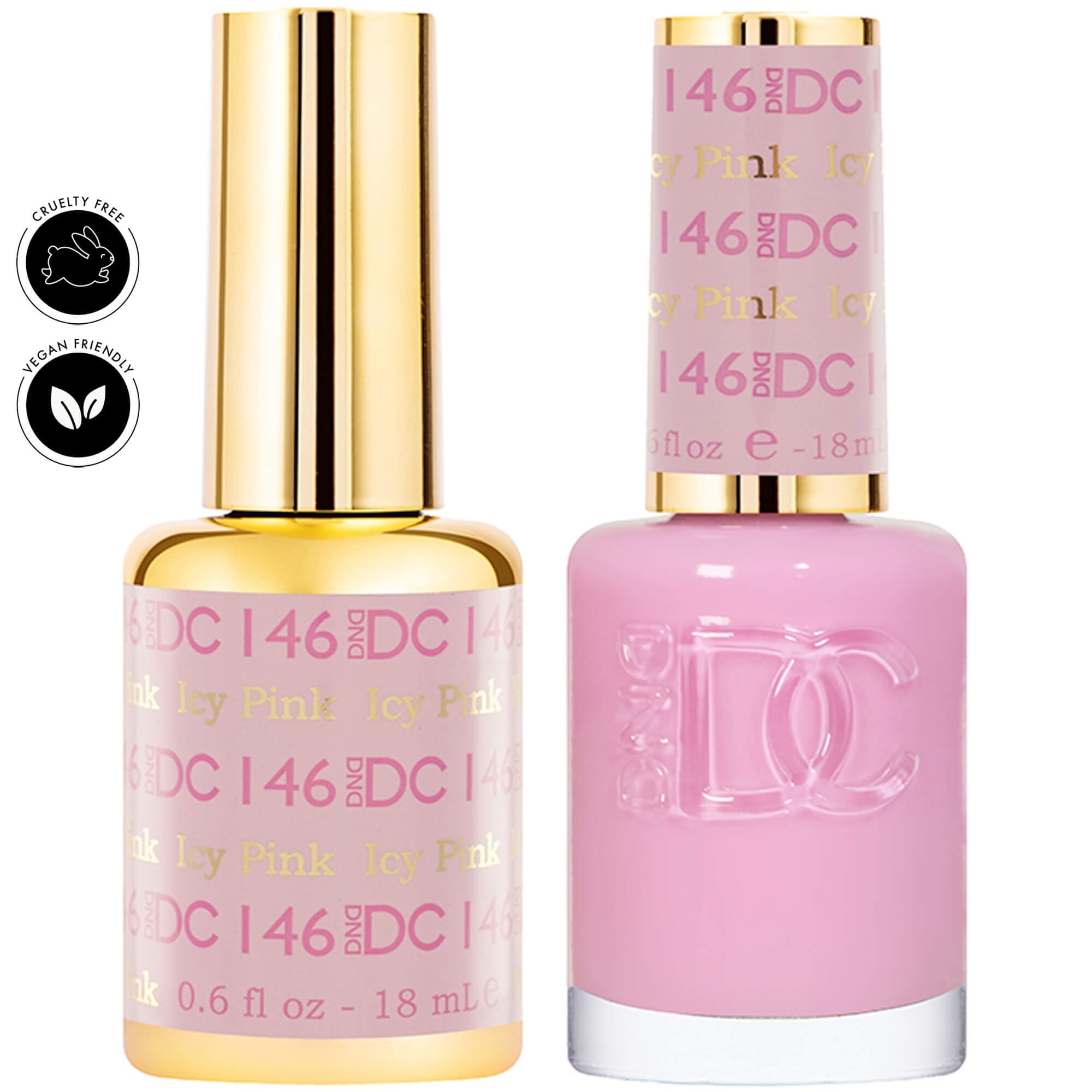 Dnd Dc Duo Gel & Nail Polish Set - Icy Pink 146 - 2 X 18ml