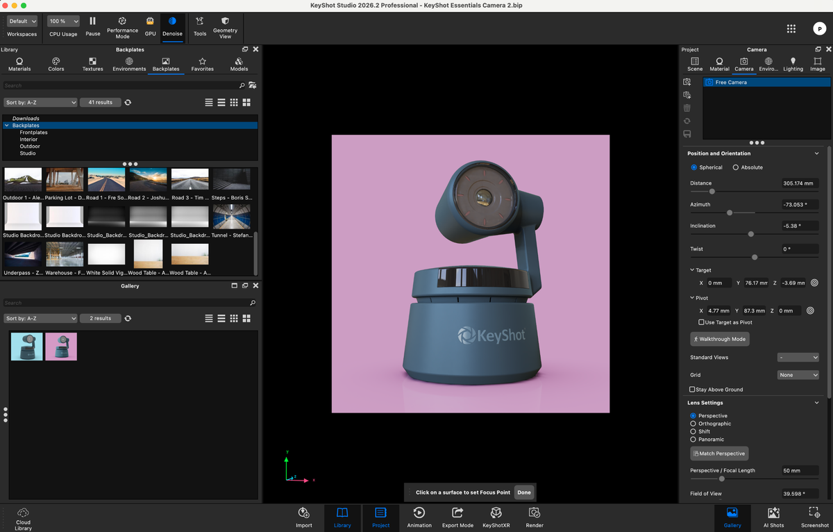 Modelo 3D produzido no KeyShot