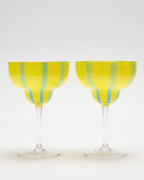 Riera Yellow Margarita Glasses 