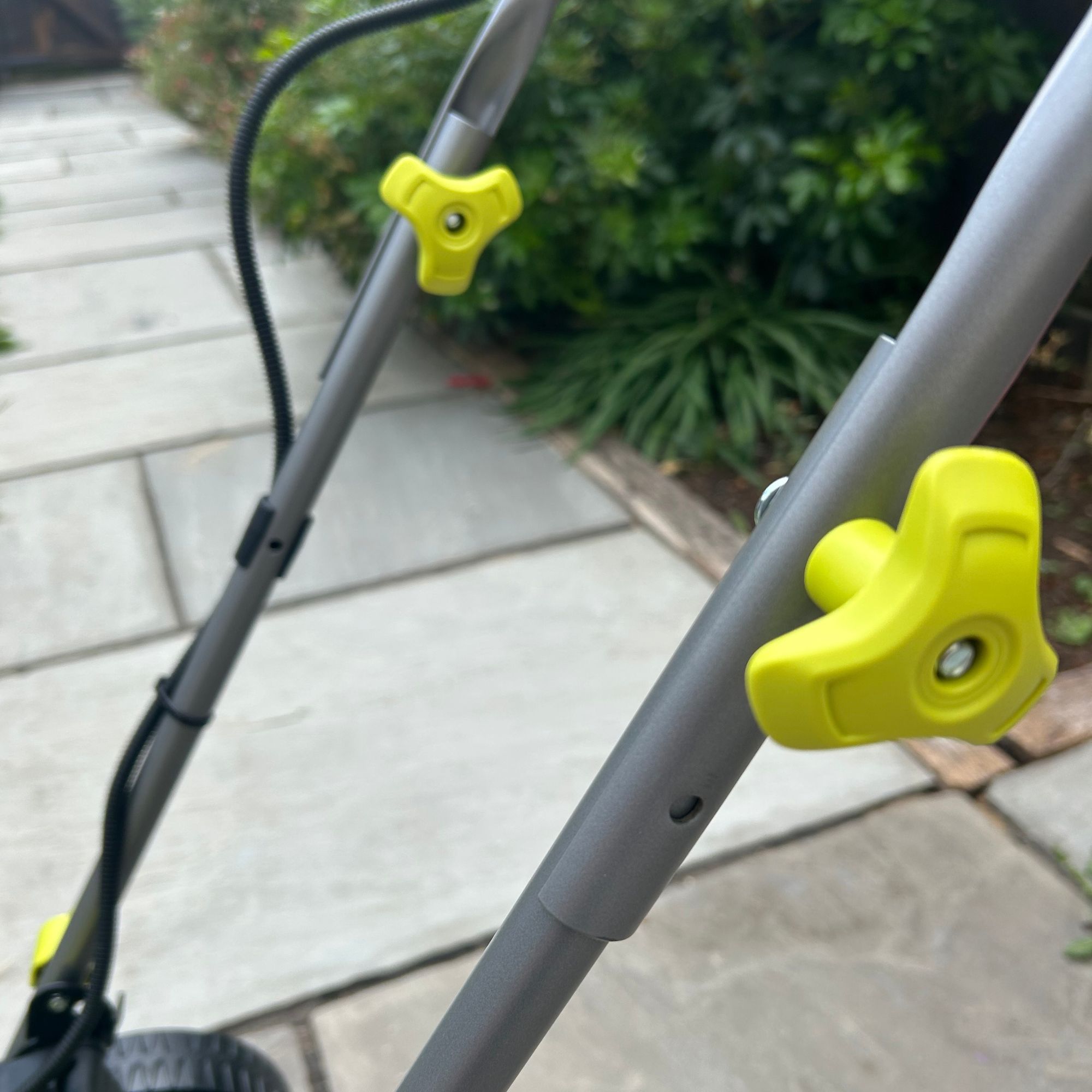 Ryobi lawnmower height levels on handle