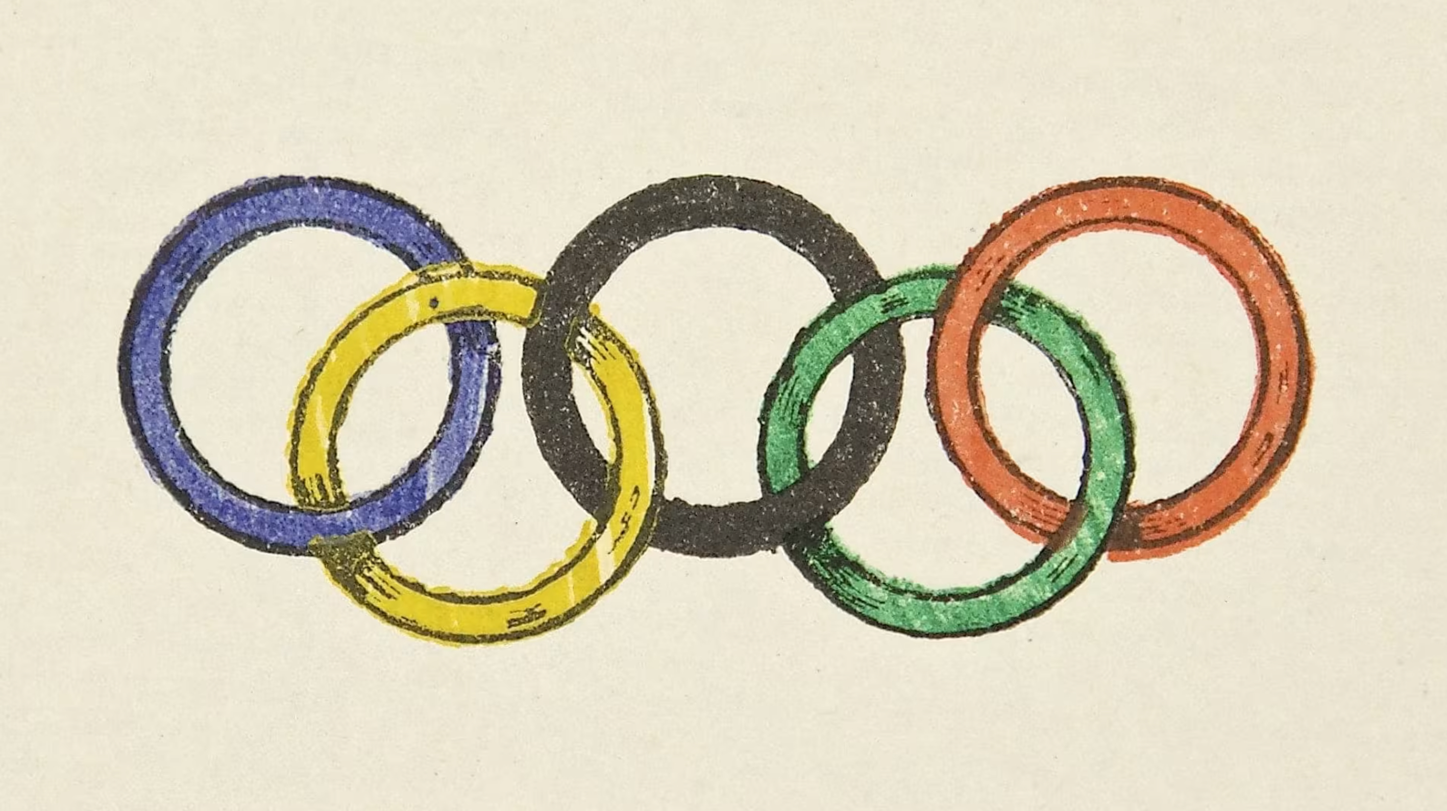 The original sketch of the Olympic rings