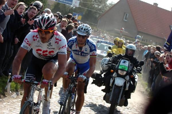 Fabian Cancellara and Tom Boonen attack together in 2008