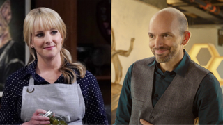 Melissa Rauch in NBC's Night Court and Paul Scheer in Netflix's Family Switch