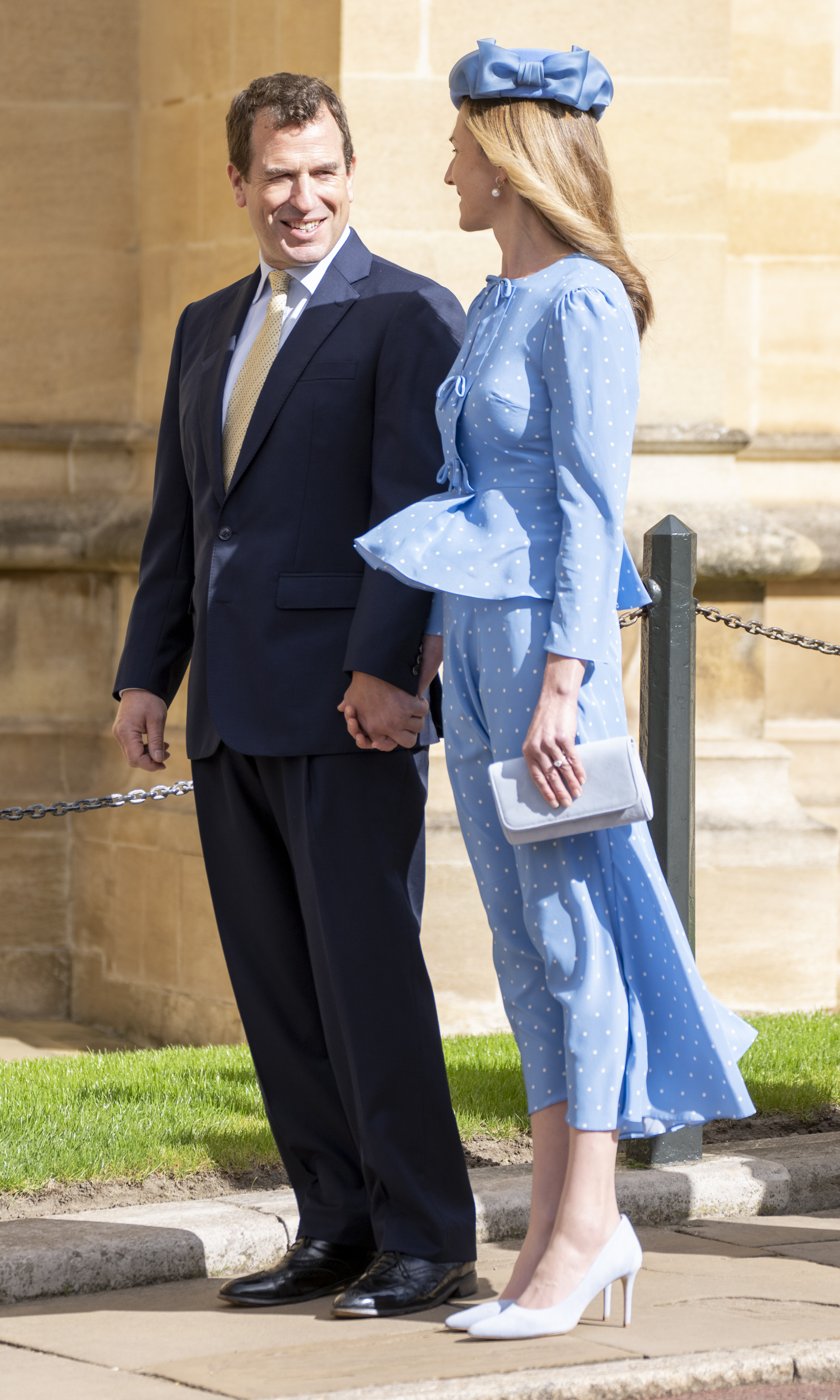 Harriet Sperling holding hands with Peter Phillips on Easter
