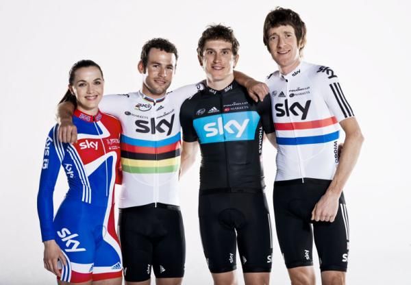 Victoria Pendleton, Mark Cavendish, Geraint Thomas and Bradley Wiggins