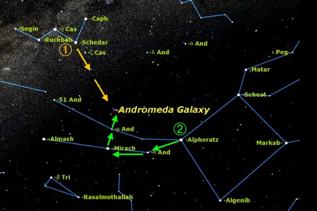 andromeda galaxy location in sky