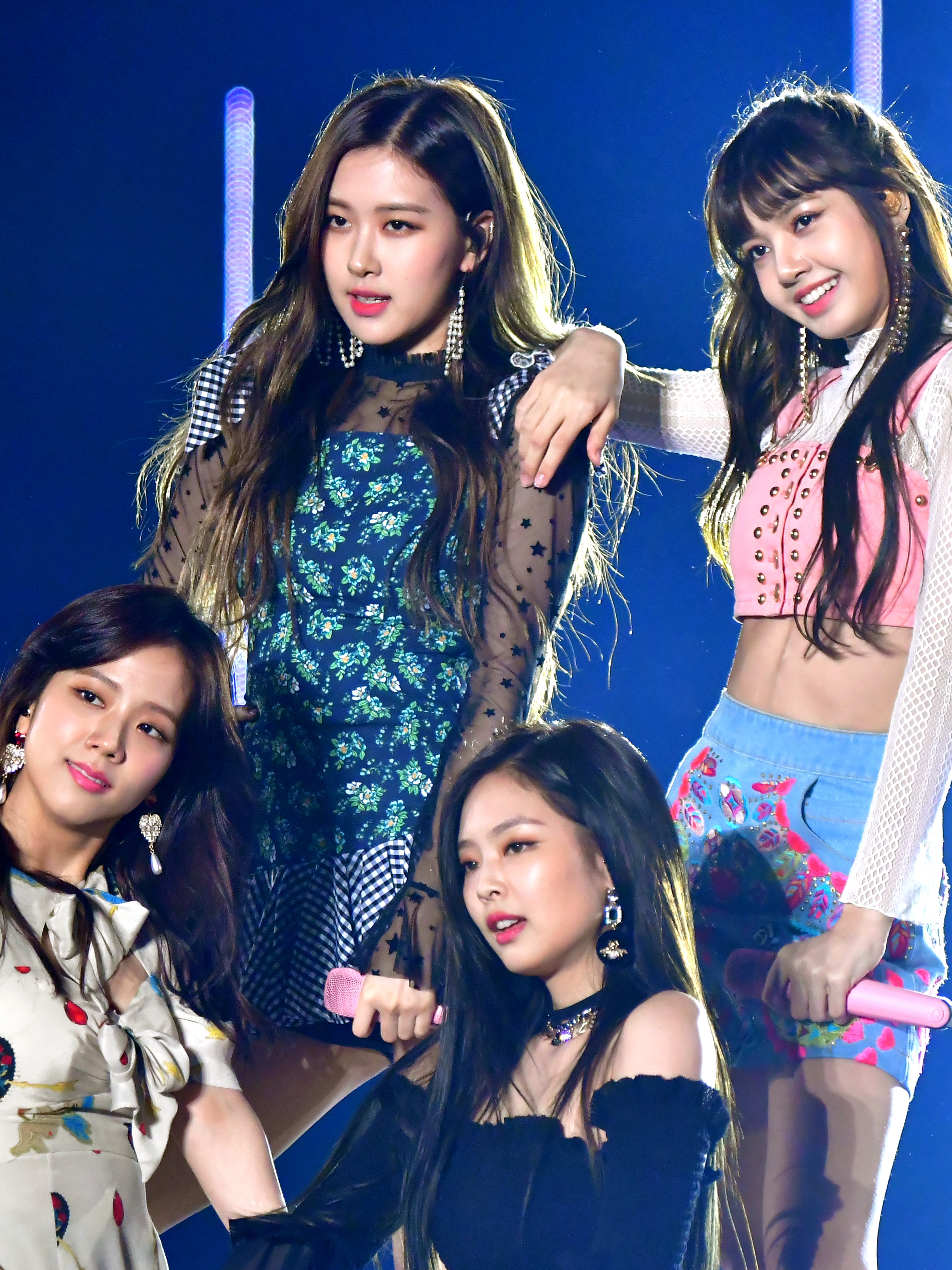 Rose, Jennie, Lisa and Jisoo of girl group BLACKPINK perform on the stage during the 26th Tokyo Girls Collection at Yokohama Arena on March 31, 2018 in Yokohama, Japan. (Photo by Visual China Group via Getty Images/Visual China Group via Getty Images)