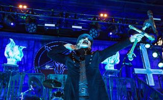 Scream for me, King Diamond onstage at Alamo City Music Hall in 2015