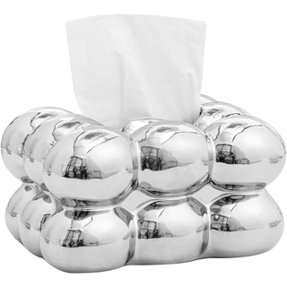 silver chrome tissue box cover