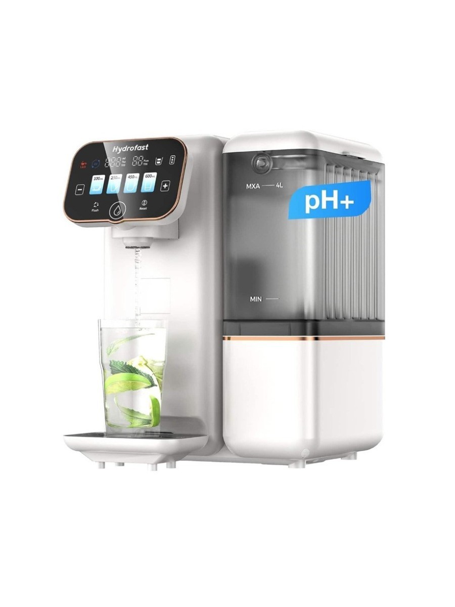 Hydrofast, Hydrofast - B100 Countertop Reverse Osmosis Water Filter System, 6 Stage Filtration, Room Temp, 3:1 Pure to Drain, Uv Sterilization - White