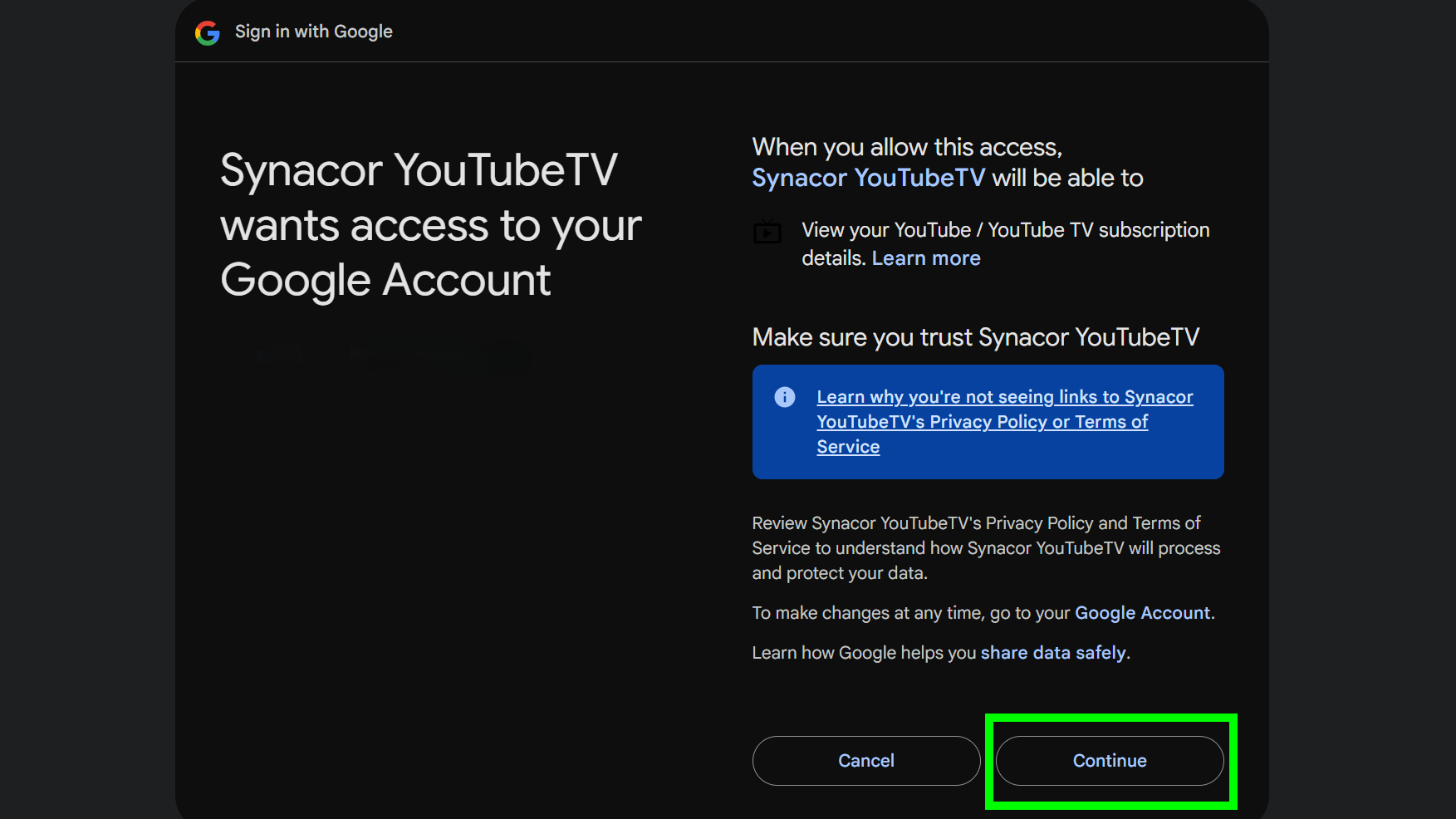 How to add YouTube TV to ESPN Unlimited: Allowing ESPN access to your Google account.