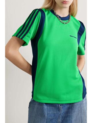 Net-a-Porter ADIDAS ORIGINALS + Wales Bonner striped recycled-jersey piqué T-shirt