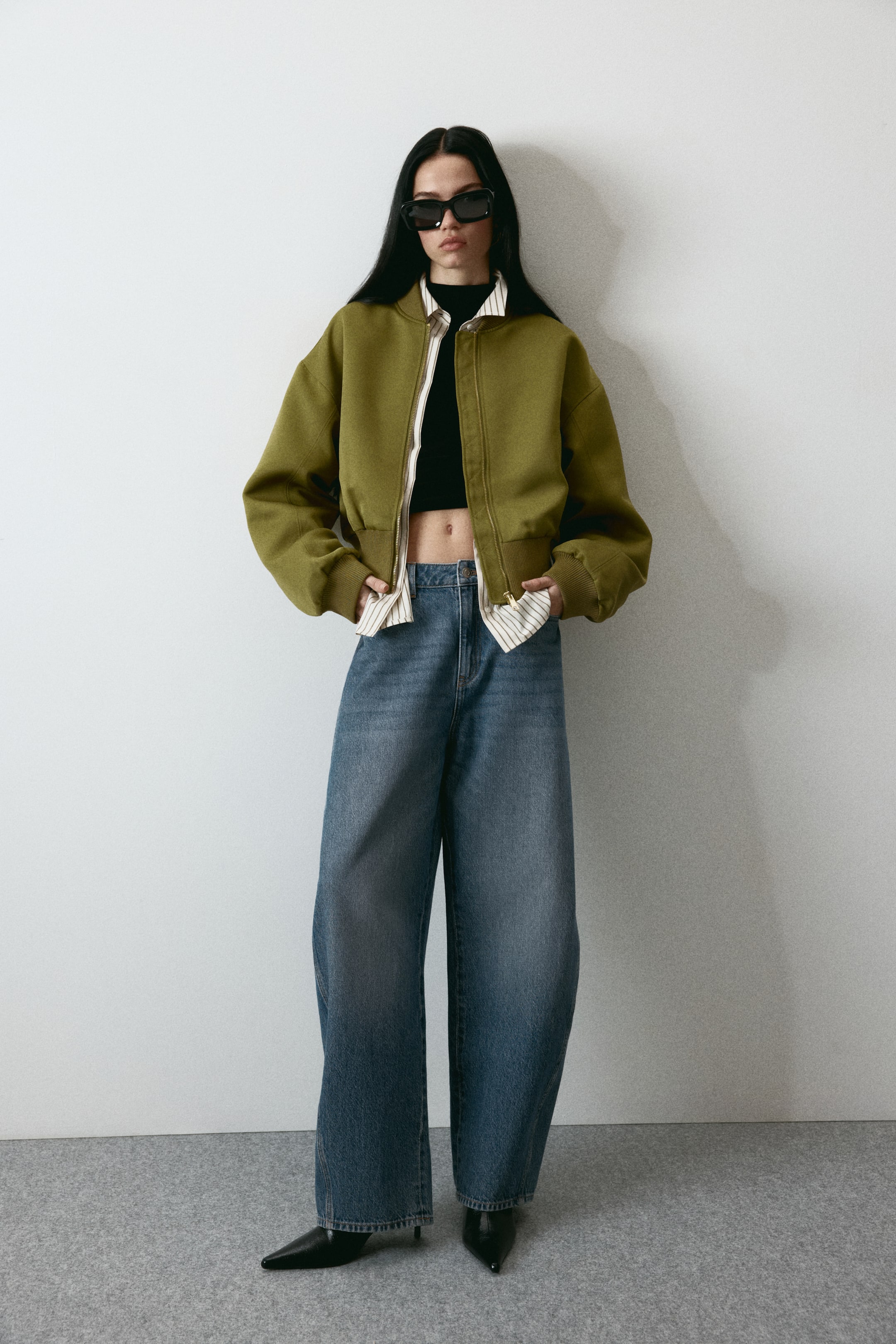 Barrel Leg High Waist Jeans - Denim Blue