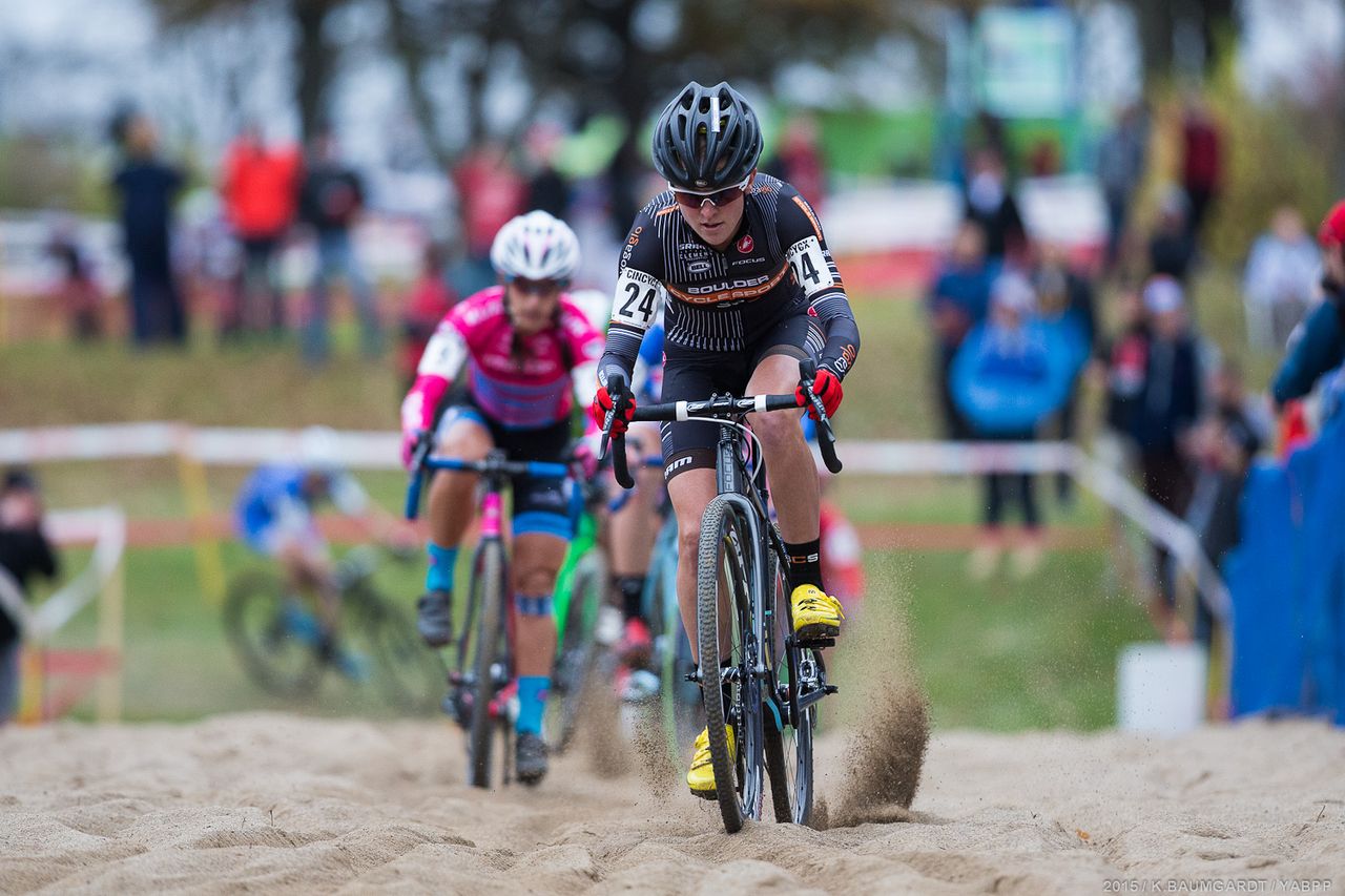 Amanda Miller enjoying an early lead through the sand