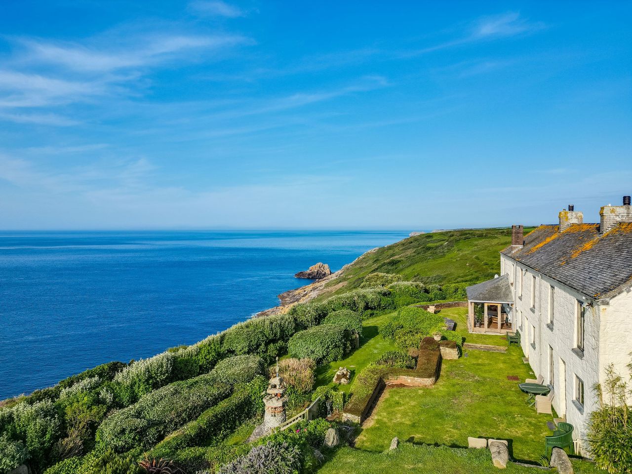 The cliff edge looks over the sea