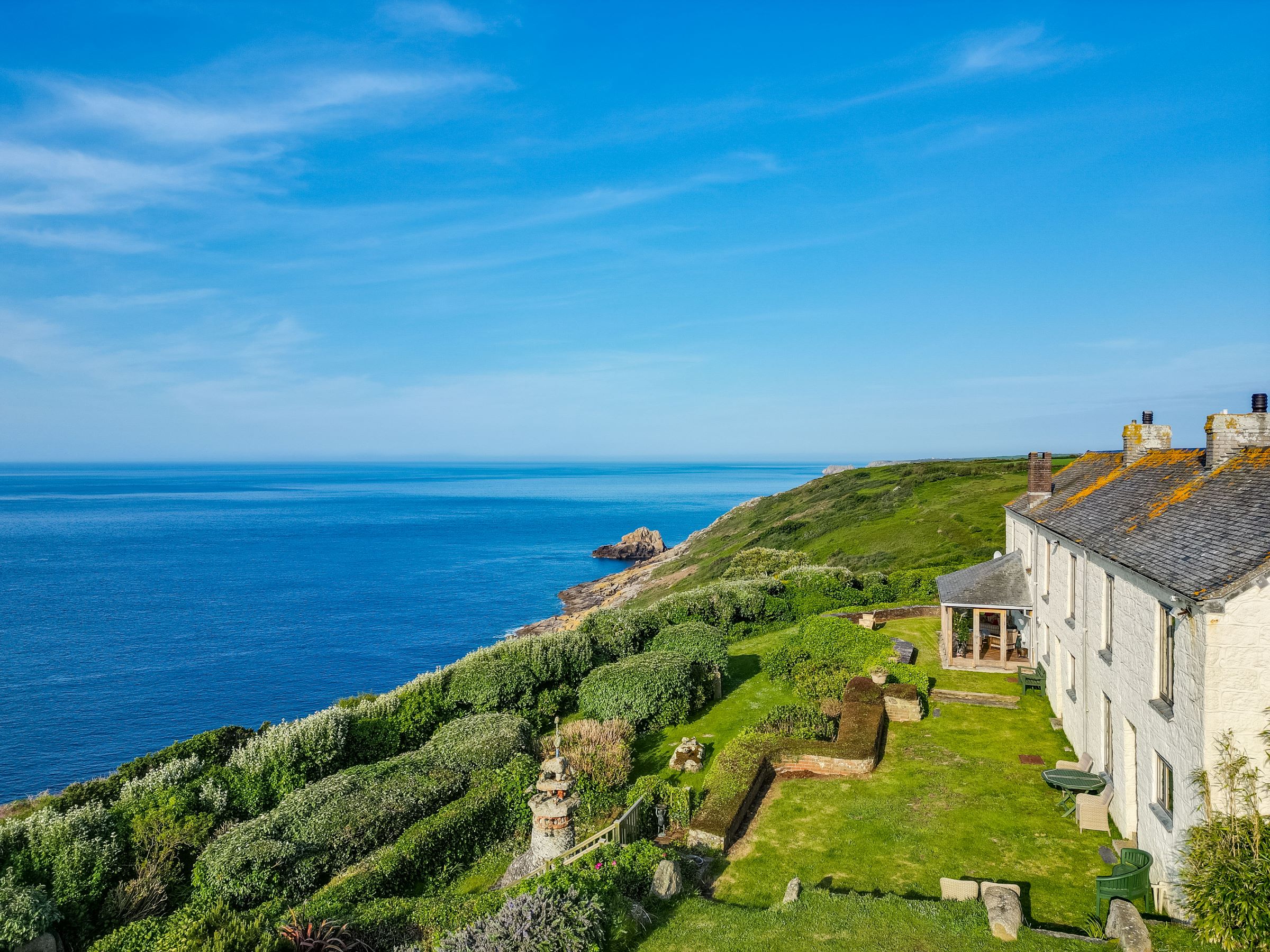 The cliff edge looks over the sea
