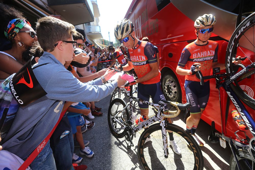 Fans gather at the start of stage 12 of the Giro d'Italia