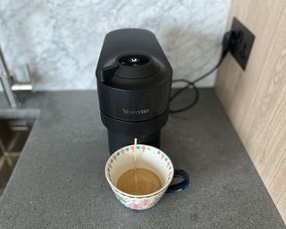 Nespresso Pop coffee machine being tested
