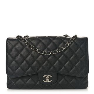 Chanel Caviar Quilted Jumbo Single Flap Black