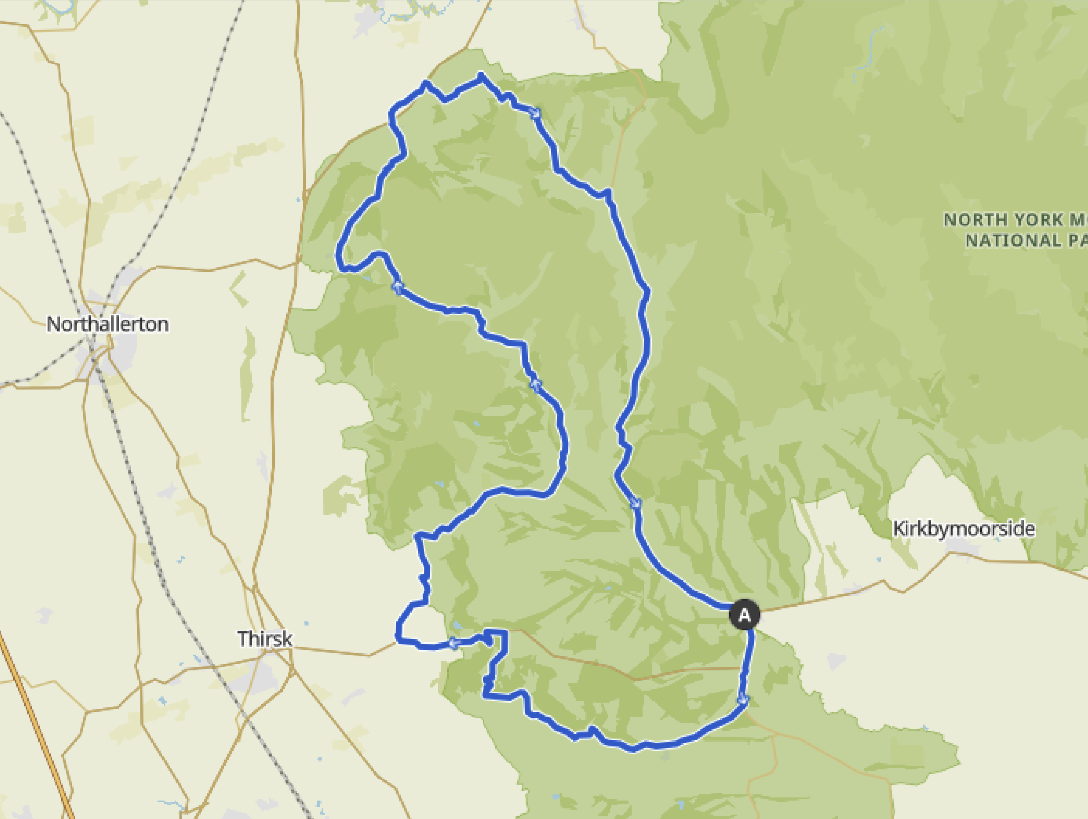 North York Moors route map