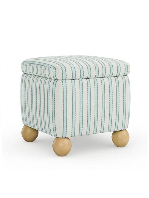 Nylah Scallop Stripe Storage Footstool