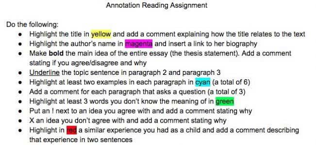 sample annotation of an article