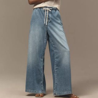 Pilcro Drawstring Pull-On Wide-Leg Jeans