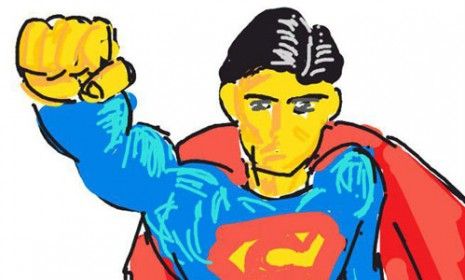 Superman, as rendered by a talented doodler using the wildly successful Pictionary-like app, &amp;quot;Draw Something.&amp;quot; 