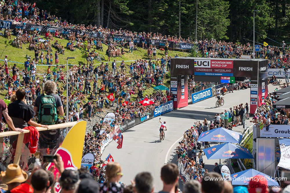 Nino Schurter (Scott-Sram MTB Racing Team) finishing three seconds ahead of Jaroslav Kulhavy (Specialized Racing)