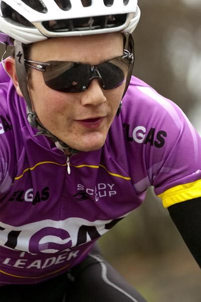 Tour leader James Williamson (Hyster-Total Rush) from New Zealand would eventually surrender his purple jersey in Nyah West.