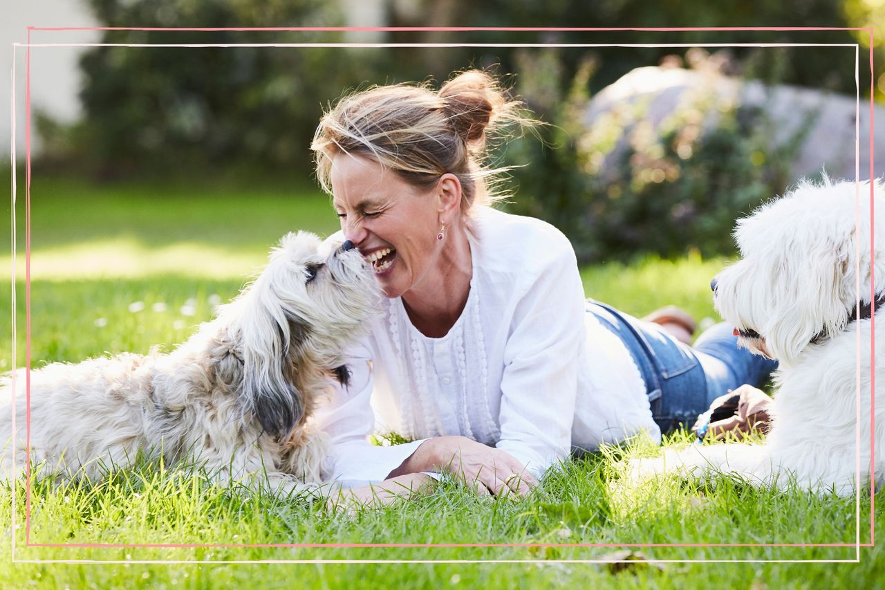 Woman playing dog