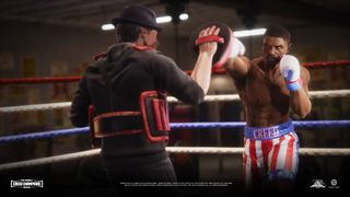 Big Rumble Boxing: Creed Champions Rocky and Adonis sparring
