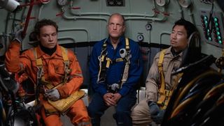 Finn Cole, Woody Harrelson and Simu Liu in Last Breath