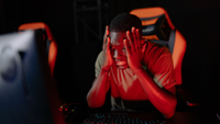 a gamer waiting for an ad to pass