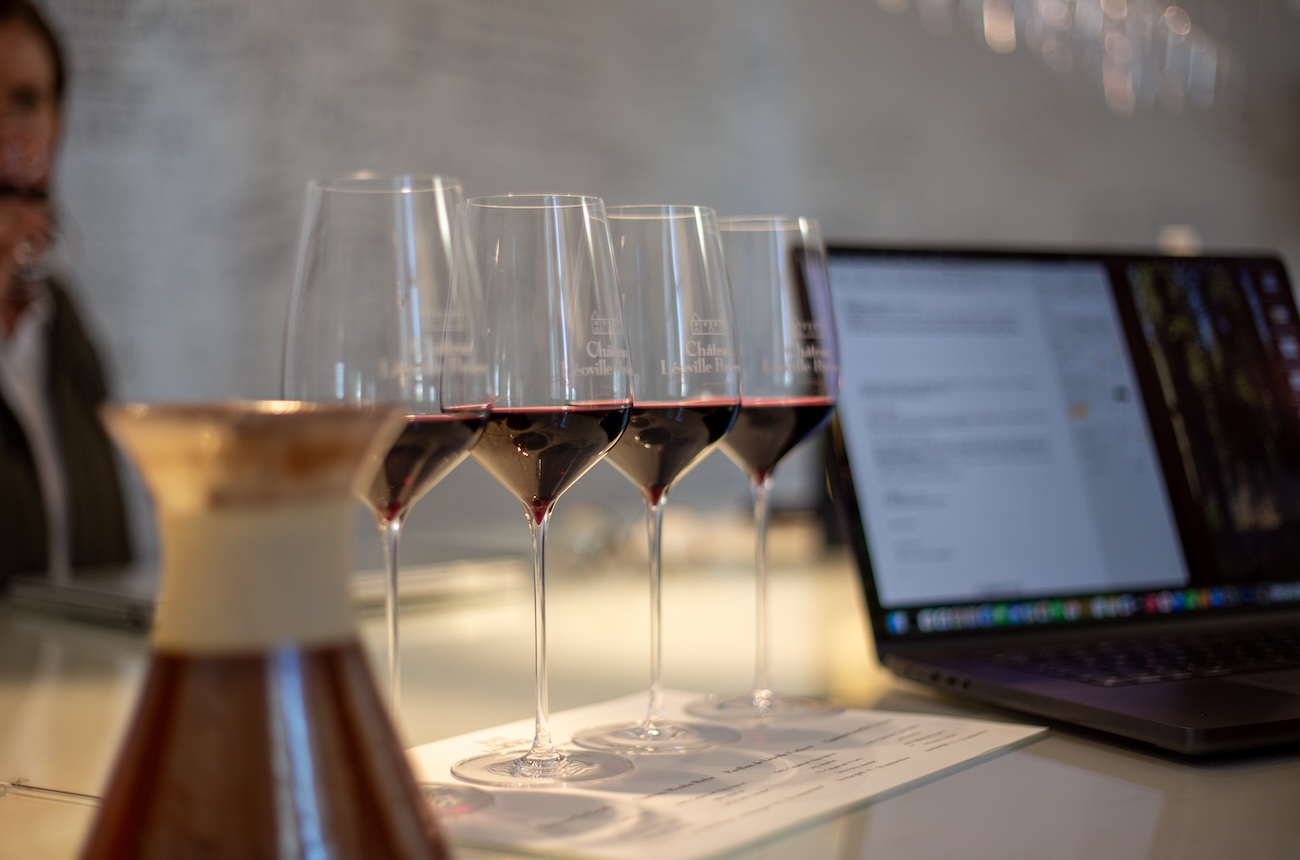Bordeaux wines in glasses