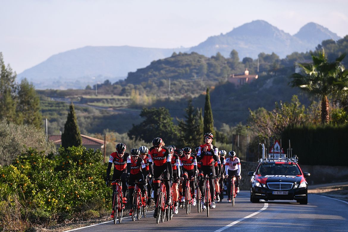 The BMC Racing team trains in Spain